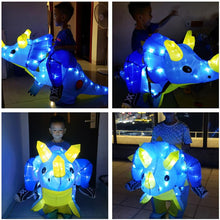 Load image into Gallery viewer, Kids Inflatable Costume, Dinosaur T-REX Costumes with LED Light(Blue) SHINYOU