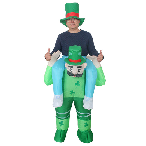 ST Patrick's Day Adult luminous  Inflatable Leprechaun Costume With LED Light for Man And Women SHINYOU