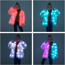 Load image into Gallery viewer, SHINYOU Girls Winter Warm Coat Faux Fur Coat LED Light Up Jacket Chirstmas Costume Gift SHINYOU