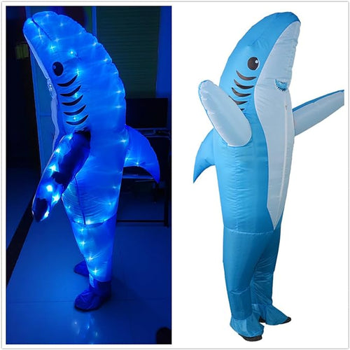 Adult and Kid Blue Shark Inflatable Costumes… SHINYOU