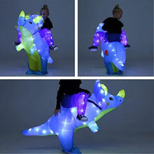 Load image into Gallery viewer, Kids Inflatable Costume, Dinosaur T-REX Costumes with LED Light(Blue) SHINYOU