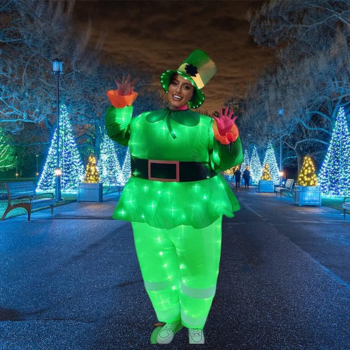 Adult luminous Green Inflatable  Costume With LED Light For ST Patrick's Day（Women） SHINYOU