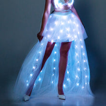 Load image into Gallery viewer, Women Tulle Tutu Skirts Adult A Line Rave Outfit Skirt Smart LED Light Up Costumes Halloween SHINYOU