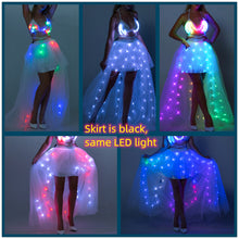 Load image into Gallery viewer, Women Tulle Tutu Skirts Adult A Line Rave Outfit Skirt Smart LED Light Up Costumes Halloween SHINYOU