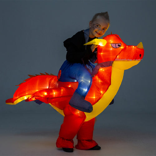 Kids Inflatable Costume, Dinosaur T-REX Costumes with LED Light（Red） SHINYOU