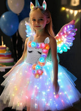 Load image into Gallery viewer, Little Girls Unicorn Costume | Flower dress light color SHINYOU