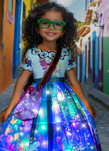 Load image into Gallery viewer, Girls Encanto Mirabel Dress Princess Costume | Light Up Dress Halloween Carnival Cosplay Birthday Party Dress SHINYOU