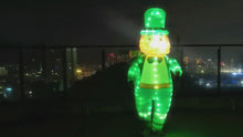 Load and play video in Gallery viewer, ST Patrick&#39;s Day Adult luminous  Inflatable Leprechaun Costume With LED Light for Man And Women
