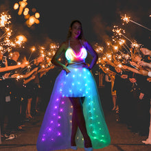 Load image into Gallery viewer, Women Tulle Tutu Skirts Adult A Line Rave Outfit Skirt Smart LED Light Up Costumes Halloween SHINYOU
