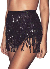 Load image into Gallery viewer, SHINYOU Sequin Tassel Hip Scarf Dance Hip Tassel Skirt Rave Party Belly Dance SHINYOU
