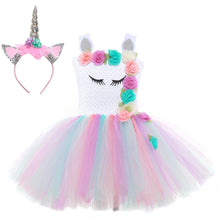 Load image into Gallery viewer, Little Girls Unicorn Costume | Flower dress light color SHINYOU