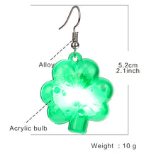 Load image into Gallery viewer, Fashion Lucky Clovers LED Lights Drop Dangle Earrings for Women Girls St Patrick's Day SHINYOU