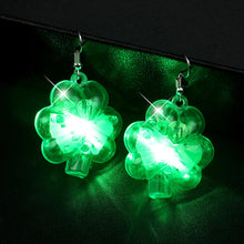 Load image into Gallery viewer, Fashion Lucky Clovers LED Lights Drop Dangle Earrings for Women Girls St Patrick&#39;s Day SHINYOU

