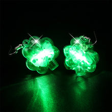 Load image into Gallery viewer, Fashion Lucky Clovers LED Lights Drop Dangle Earrings for Women Girls St Patrick's Day SHINYOU