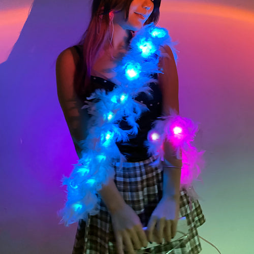 Led Feather Boa 100 Color Smart LED Lights Boas for Party, Wedding, Halloween Costume, Christmas Tree and Home Decoration SHINYOU