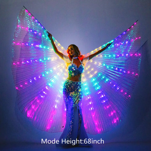 LED isis wings glow light up belly dance costumes（Rainbow ） SHINYOU
