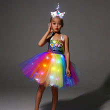 Load image into Gallery viewer, Rainbow Unicorn Costume Dress for Little Girls SHINYOU
