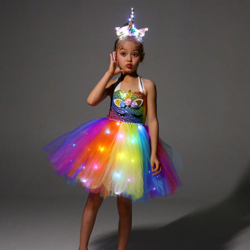 Rainbow Unicorn Costume Dress for Little Girls SHINYOU