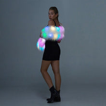 Load image into Gallery viewer, Long Women Faux Fur Collar, Winter Warm Wrap Stole wool Scarf led light up Shawl Shrug SHINYOU