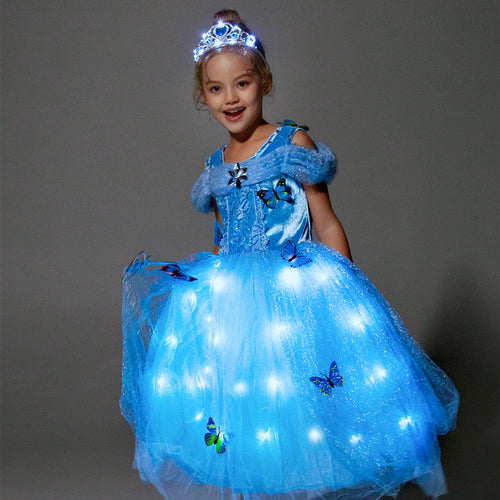 Girls Princess Dress LED Light UP Costume Dresses SHINYOU