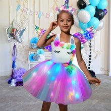 Load image into Gallery viewer, Little Girls Unicorn Costume | Flower dress light color SHINYOU