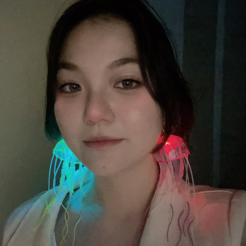 LED light up female jellyfish earrings SHINYOU