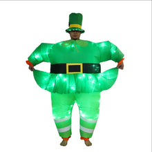 Load image into Gallery viewer, Adult luminous Green Inflatable Leprechaun Costume With LED Light For ST Patrick&#39;s Day SHINYOU
