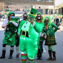 Load image into Gallery viewer, Adult luminous Green Inflatable Leprechaun Costume With LED Light For ST Patrick's Day SHINYOU