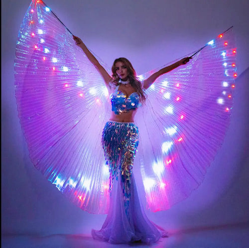 SMART LED Isis Wings Glow Light Up Belly Dance Costumes SHINYOU