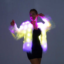 Load image into Gallery viewer, Women Faux Fur Coat LED Light Up Jacket Remote LED Coat, Music Control LED For Christmas Party SHINYOU
