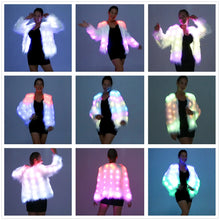 Load image into Gallery viewer, Women Faux Fur Coat LED Light Up Jacket Remote LED Coat, Music Control LED For Christmas Party SHINYOU