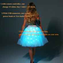 Lade das Bild in den Galerie-Viewer, Women Tutu Skirt LED Light Up Ballet Dance Running Skirt SHINYOU