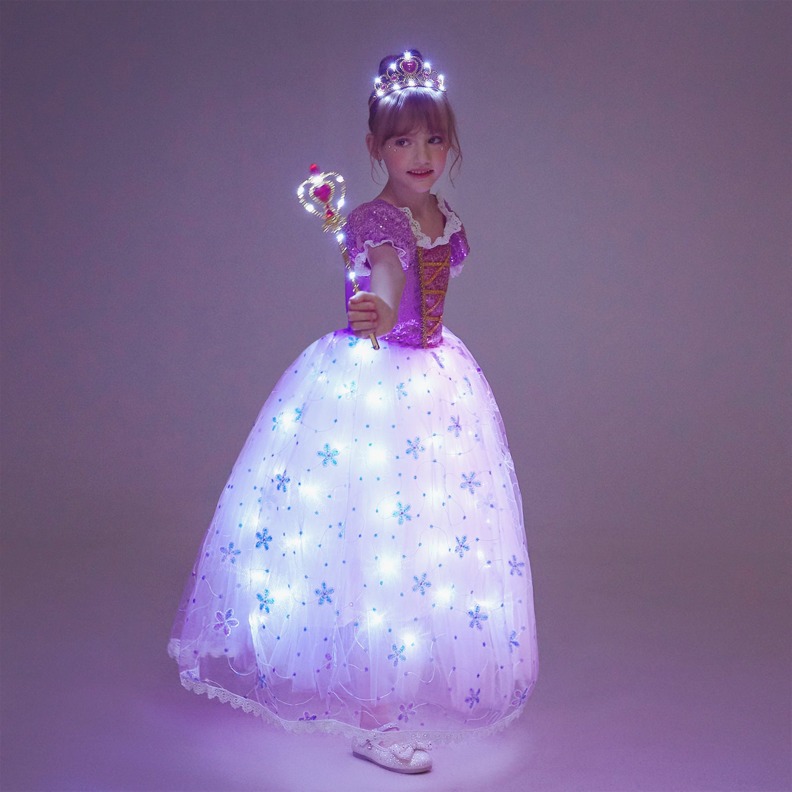 Light Up Girl Princess Dress for Birthday Cosplay Halloween Party Outf –  SHINYOU