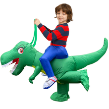 Load image into Gallery viewer, Kids Inflatable Costume, Dinosaur T-REX Costumes with LED Light（Green） SHINYOU
