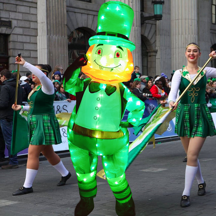 ST Patrick's Day Adult luminous  Inflatable Leprechaun Costume With LED Light for Man And Women SHINYOU
