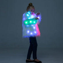 Load image into Gallery viewer, SHINYOU Girls Winter Warm Coat Faux Fur Coat LED Light Up Jacket Chirstmas Costume Gift SHINYOU
