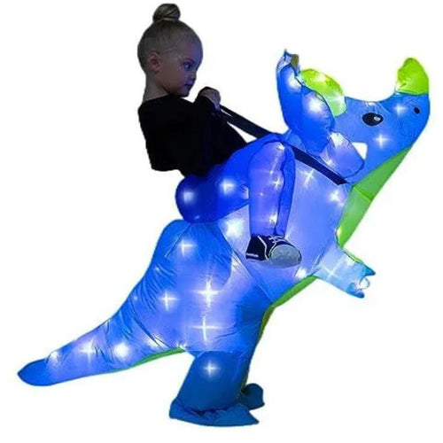 Kids Inflatable Costume, Dinosaur T-REX Costumes with LED Light（Blue） SHINYOU