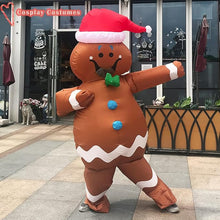 Lade das Bild in den Galerie-Viewer, Adult inflatable Costumes Gingerbread Man Halloween Christmas SHINYOU

