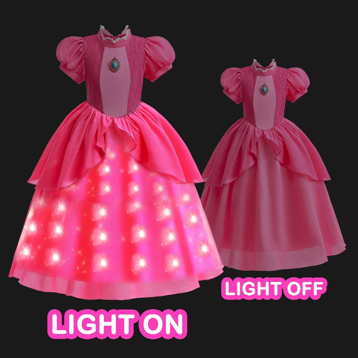SHINYOU Girls Peach Princess Dress with LED Light SHINYOU Girls Peach Princess Dress with LED Light