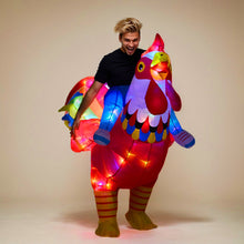 Load image into Gallery viewer, Inflatable Chicken Costume Rooster Adult Light Up Cosplay Halloween Costume for Adult and Kid SHINYOU
