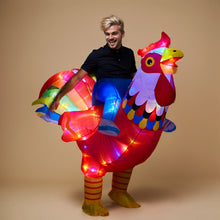 Load image into Gallery viewer, Inflatable Chicken Costume Rooster Adult Light Up Cosplay Halloween Costume for Adult and Kid SHINYOU
