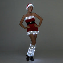 Lade das Bild in den Galerie-Viewer, Women&#39;s Santa Costume LED Light Up Christmas Dress Cosplay Mrs. Claus Costume SHINYOU
