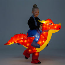 Load image into Gallery viewer, Kids Inflatable Costume, Dinosaur T-REX Costumes with LED Light（Red） SHINYOU
