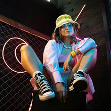 Load image into Gallery viewer, LED Rave Bucket Hat Light up Fisherman Cap, 7 Colors Glow in the Dark Party Hats SHINYOU
