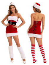 Lade das Bild in den Galerie-Viewer, Women&#39;s Santa Costume LED Light Up Christmas Dress Cosplay Mrs. Claus Costume SHINYOU
