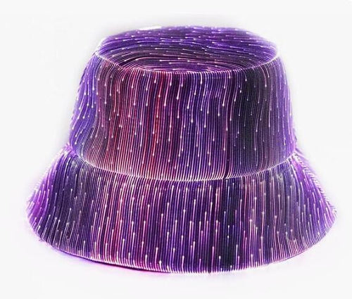 LED Rave Bucket Hat Light up Fisherman Cap, 7 Colors Glow in the Dark Party Hats SHINYOU
