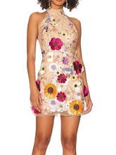 Load image into Gallery viewer, TARUXY Embroidery 3D Flower Bodycon Dress For Women Summer Sleeveless Backless Mini Dresses Temperament Slim Vestidos De Mujer SHINYOU
