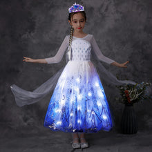 Load image into Gallery viewer, Elsa Princess Costume Light Up Dress Halloween Carnival Cosplay Birthday Party Dress SHINYOU
