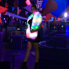 Cargar imagen en el visor de la galería, Long Women Faux Fur Collar, Winter Warm Wrap Stole wool Scarf led light up Shawl Shrug SHINYOU
