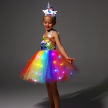 Load image into Gallery viewer, Rainbow Unicorn Costume Dress for Little Girls SHINYOU
